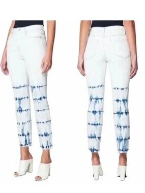 Blank NYC Madison Crop High Rise Tie Dye Jeans 28 Raw Hem NWT